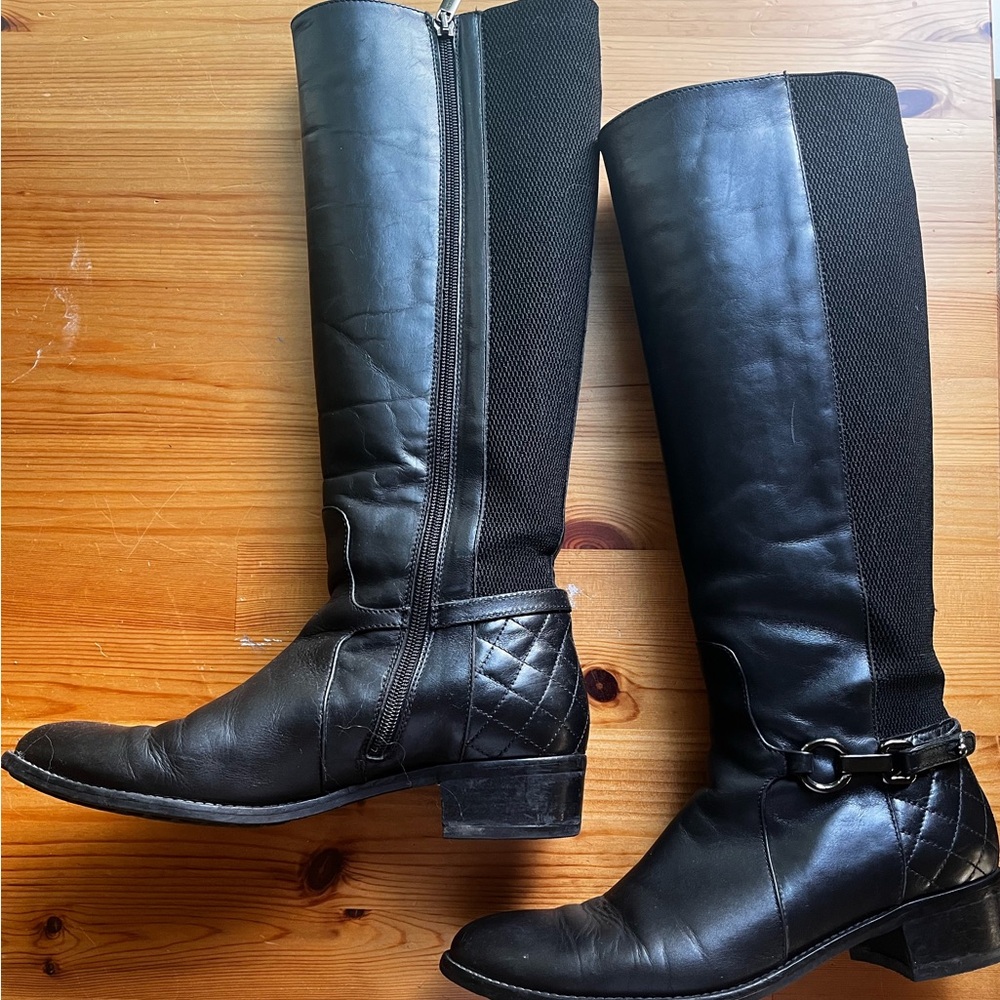 Aquatalia Black Oralie Leather Boots